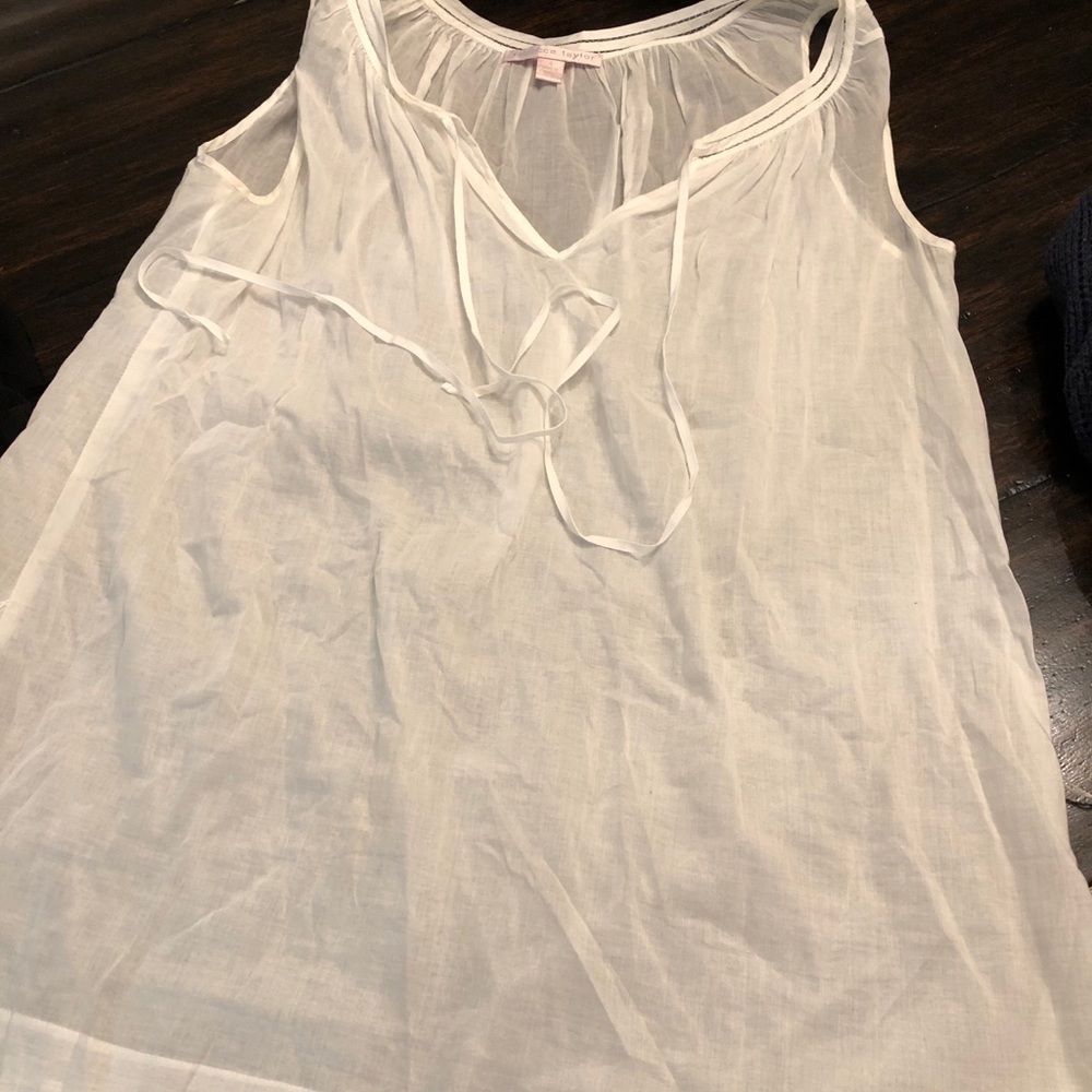 Rebecca Taylor beautiful white sheer blouse 4